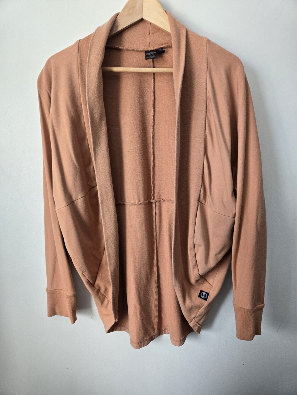 WOOLY DOODLE Open Front Cardigan in Terracotta